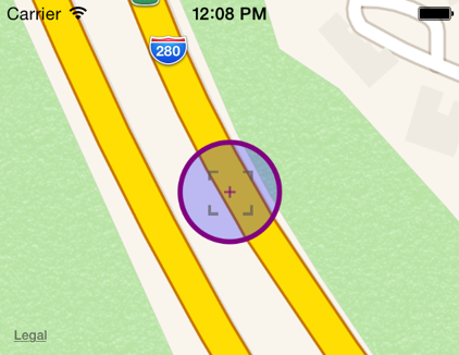 GPS accuracy circle